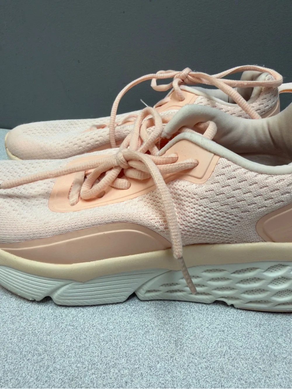 TSIODFO Chunky Platform Sneakers Pink Knit Lace-Up Size 41 (US‎ 9.5–10)
